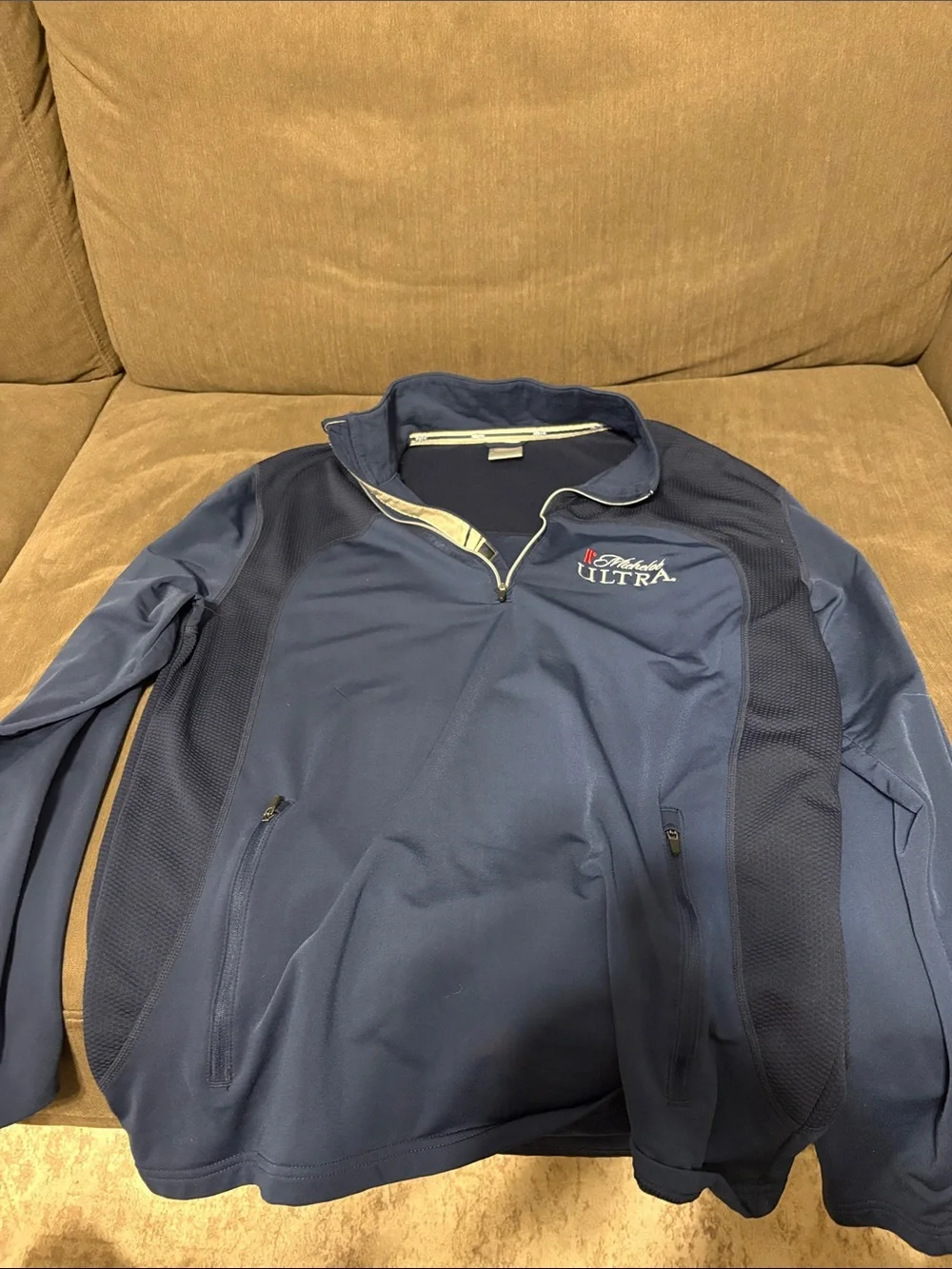 Men's Blue Lightweight Quarter-Zip Pullover Jacket - Ultra